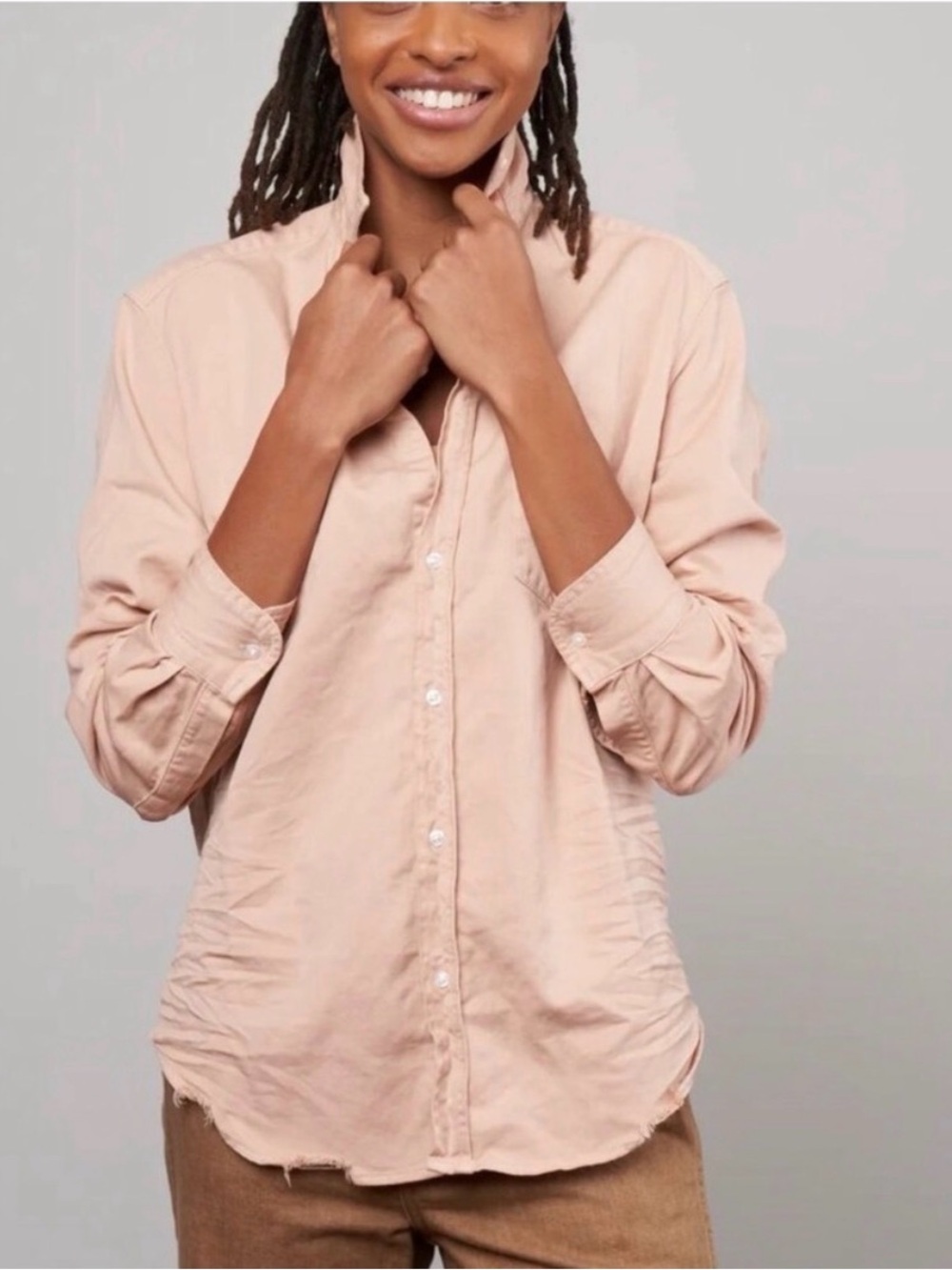 Frank & Eileen Luke Peach Denim Shirt Sz Small
